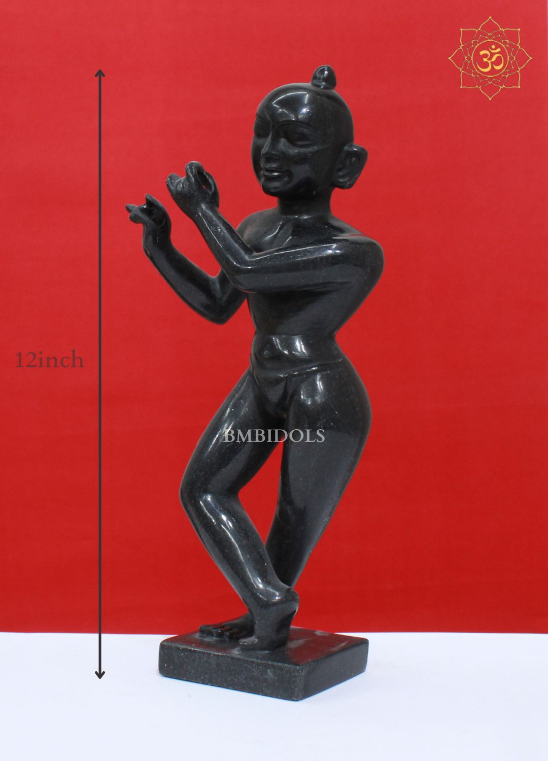 Black Stone Radha Raman Krishna Murti for Homes or Temples