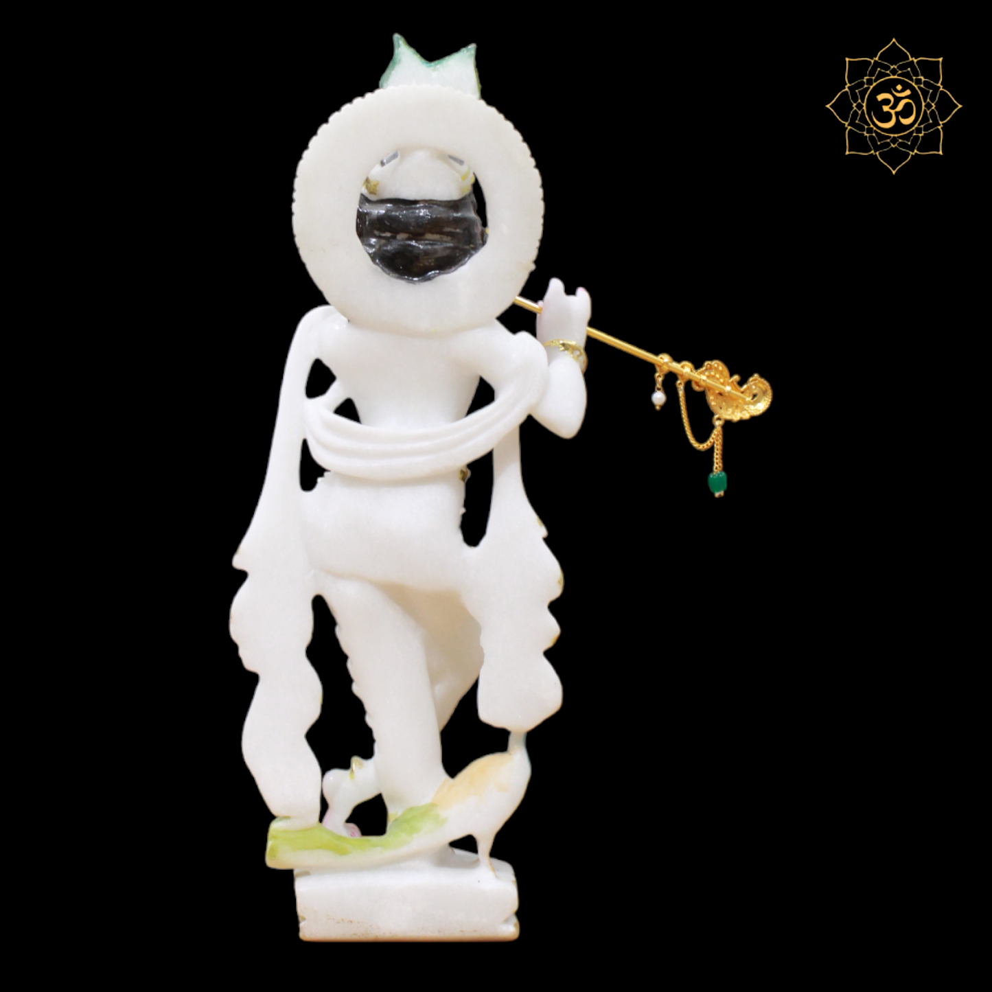 Marble Krishna Murti designed in 15inches for Home Temples