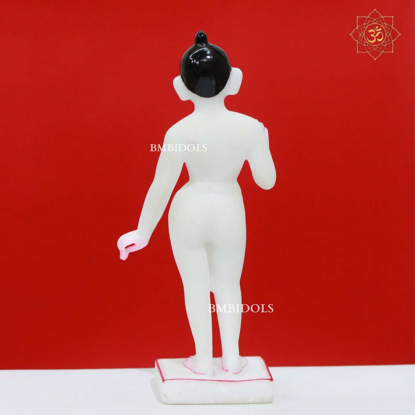 White Iskcon Radha Krishna Marble Murti in 11inches