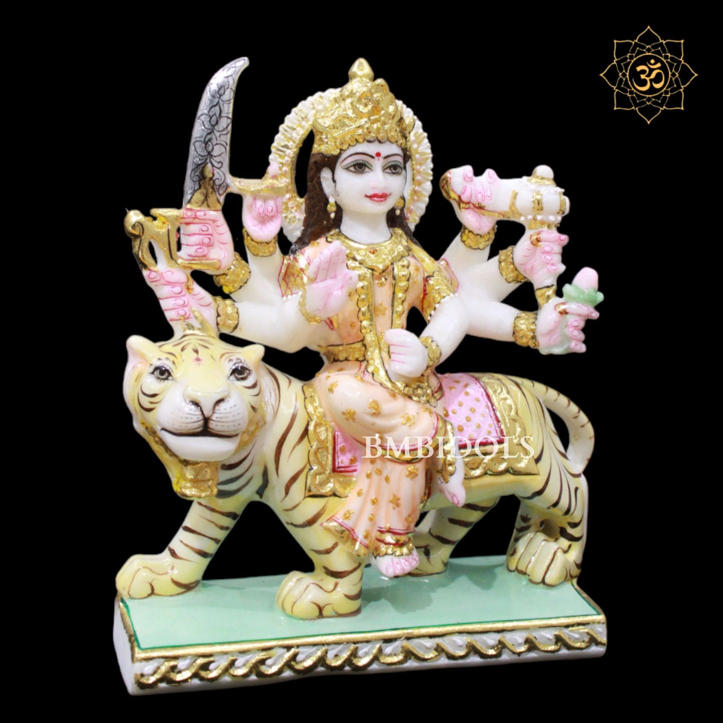 Marble Ambe Maa Murti in Makrana Marble in 9inch