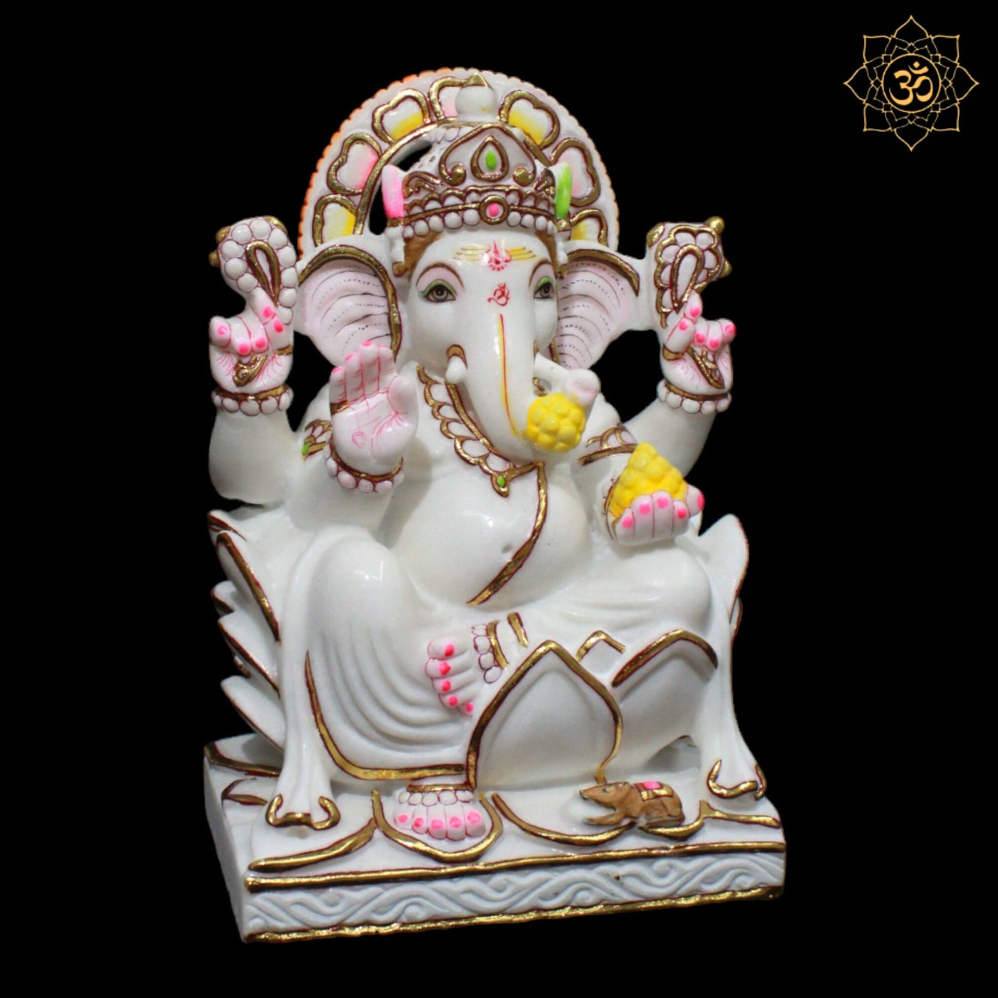 Marble Ganesh Laxmi Murti in 1feet for Homes and Temples