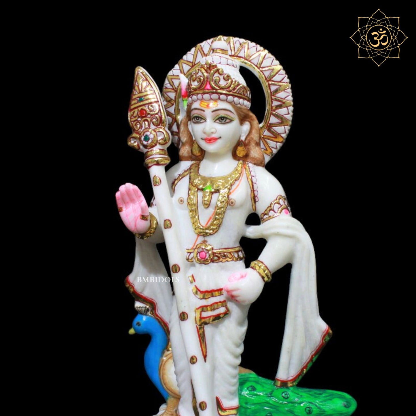 Marble Murugan Murti for Homes and Temples in 1feet