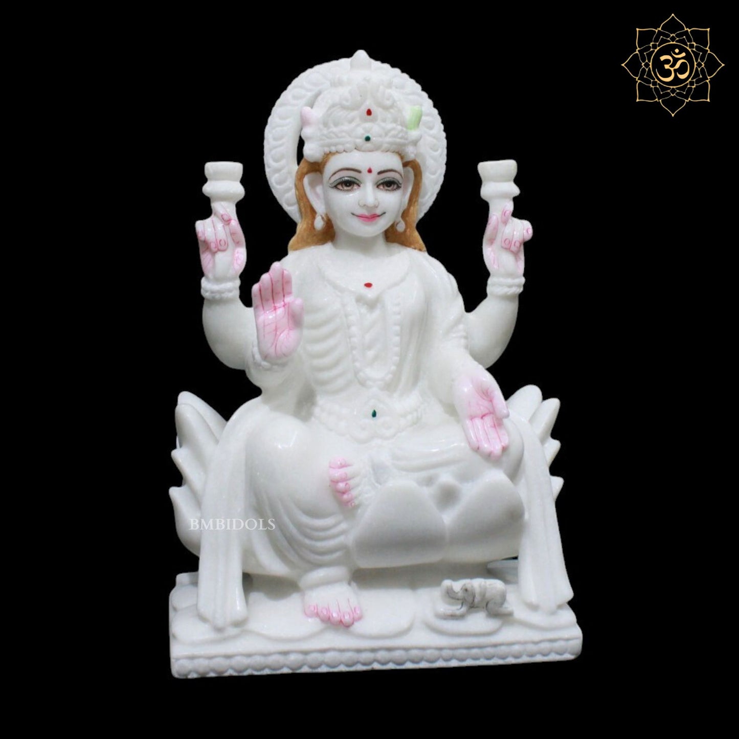 Lakshmi Maa Marble Murti for Homes and Temples in 12inches