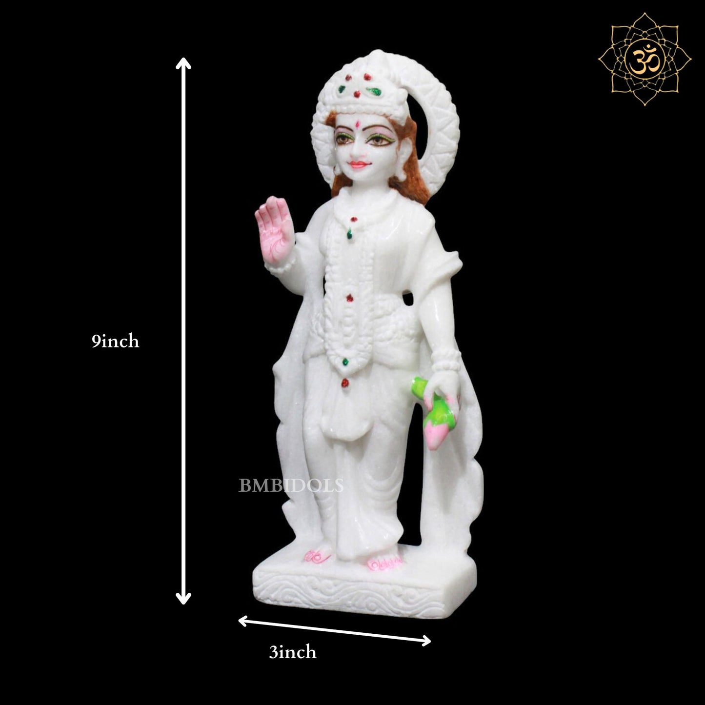 Lakshmi Narayan Marble Murti for Homes and Temples in 1feet