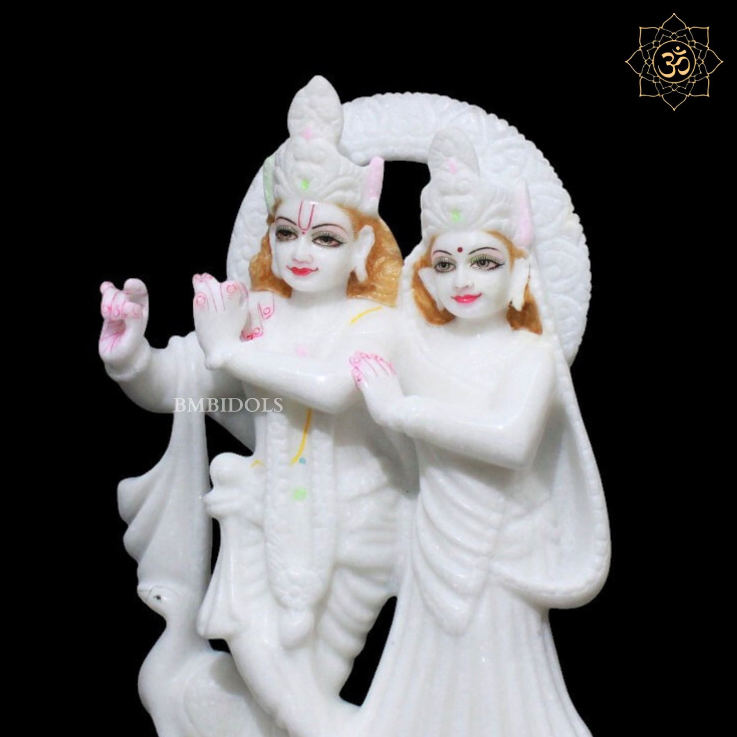 Jugal Radha Krishna Marble Murti in 12inches for Home Mandirs