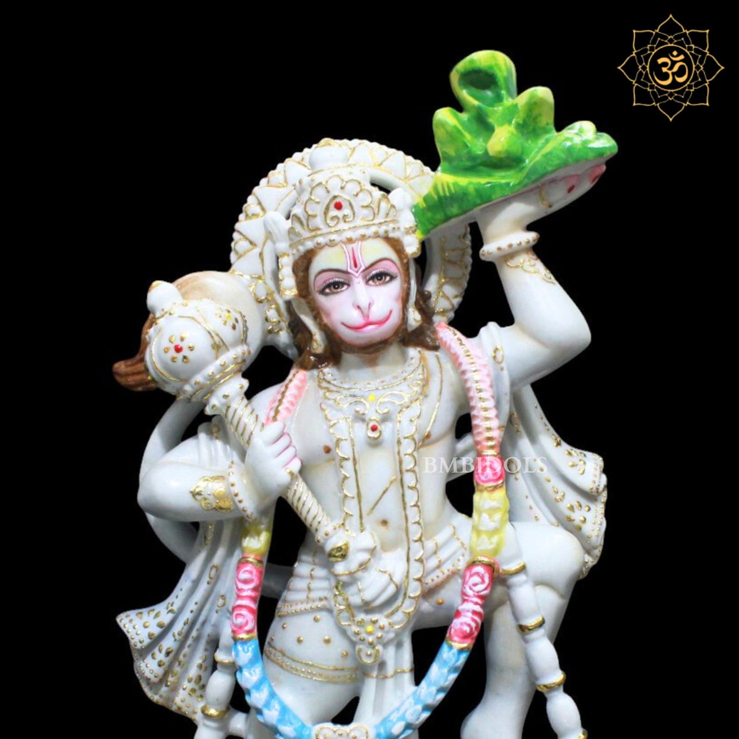 1.5feet Veer Hanuman Statue for Homes and Temples in Makrana Marble