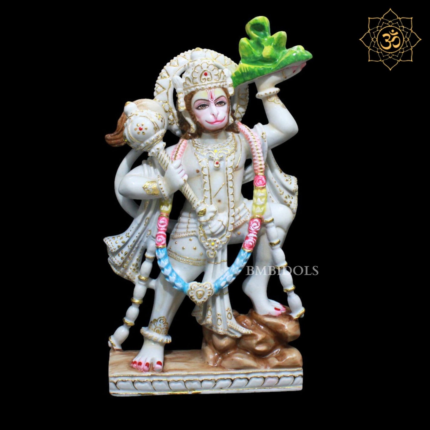 1.5feet Veer Hanuman Statue for Homes and Temples in Makrana Marble