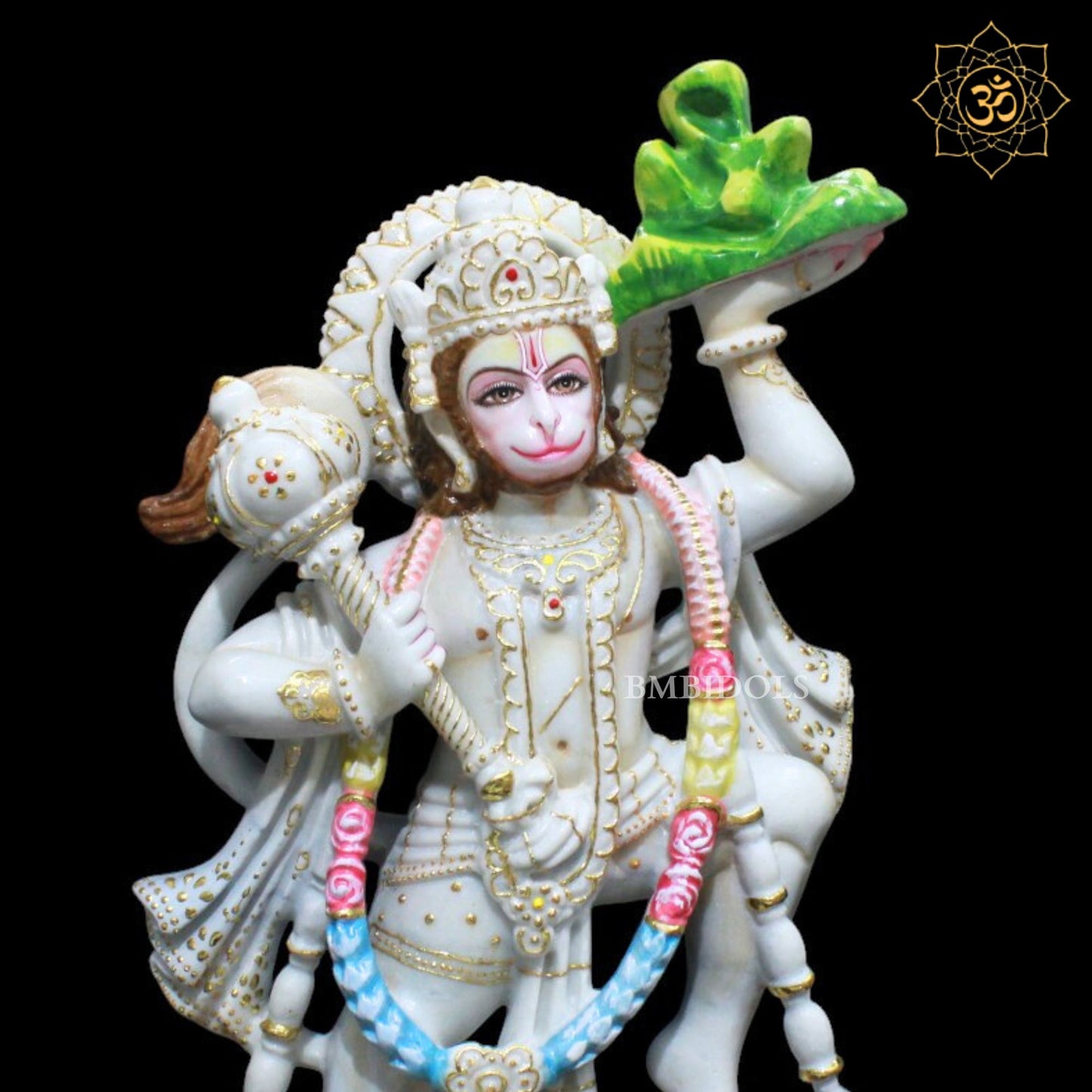 1.5feet Veer Hanuman Statue for Homes and Temples in Makrana Marble