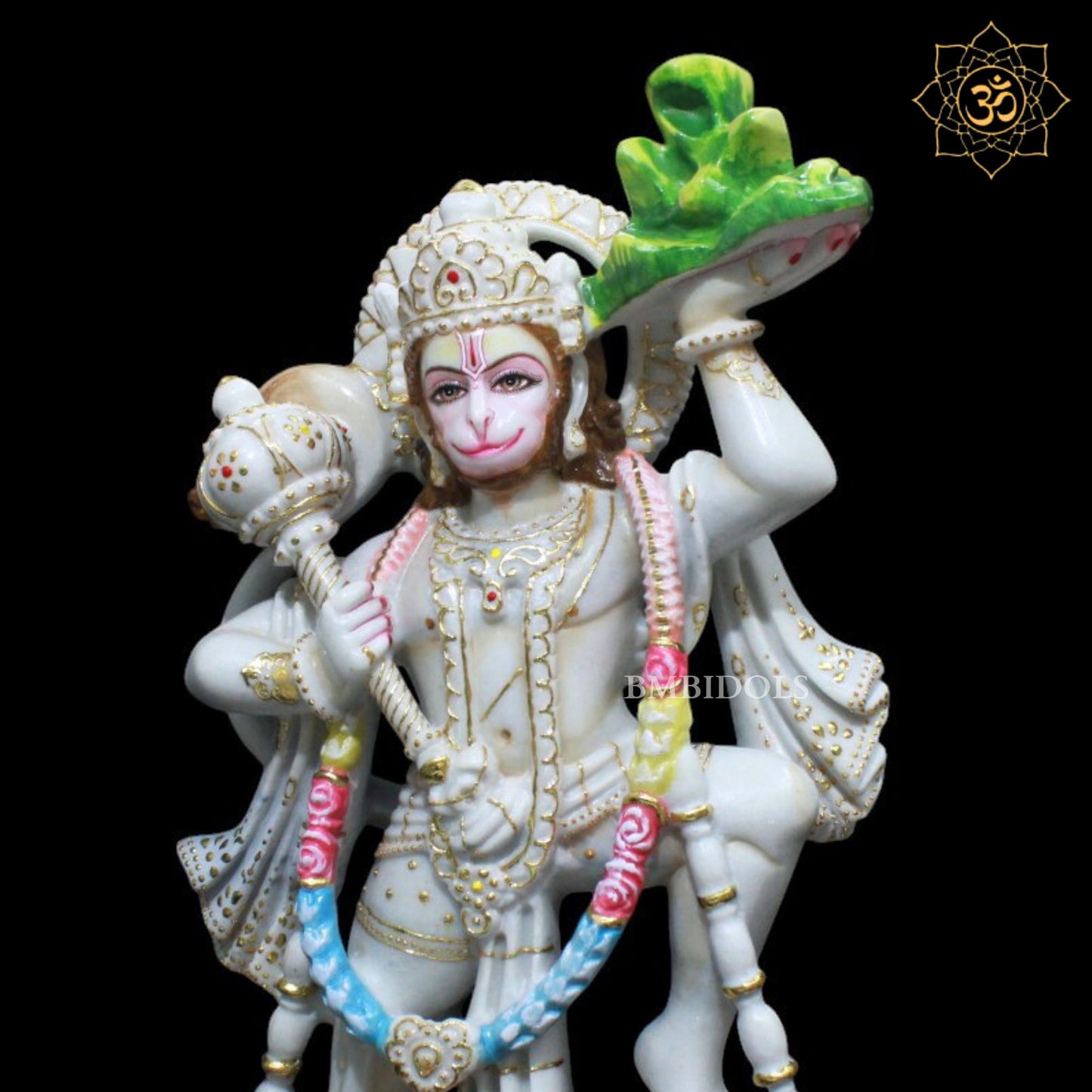 1.5feet Veer Hanuman Statue for Homes and Temples in Makrana Marble