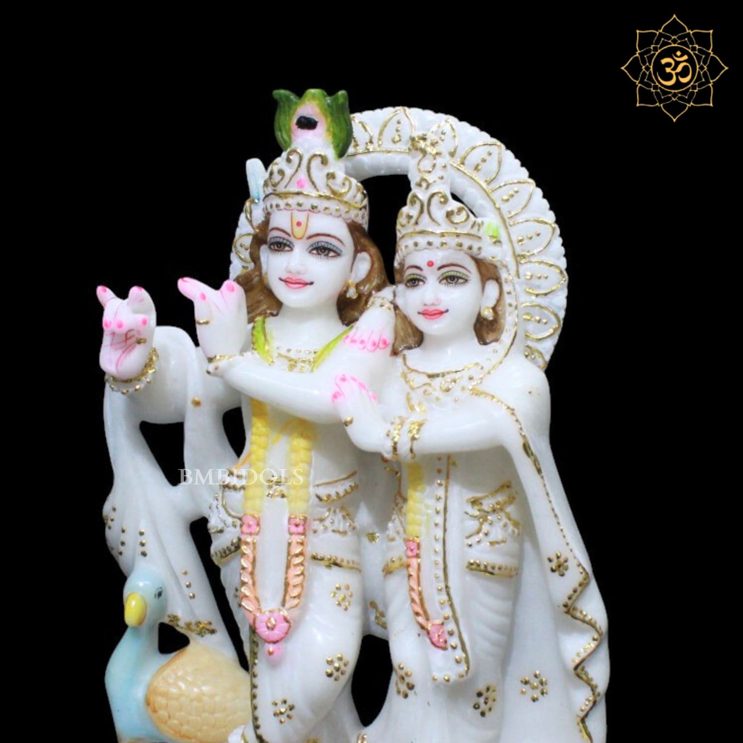 Jugal Radha Krishna Marble Murti for Home Mandirs 12inches