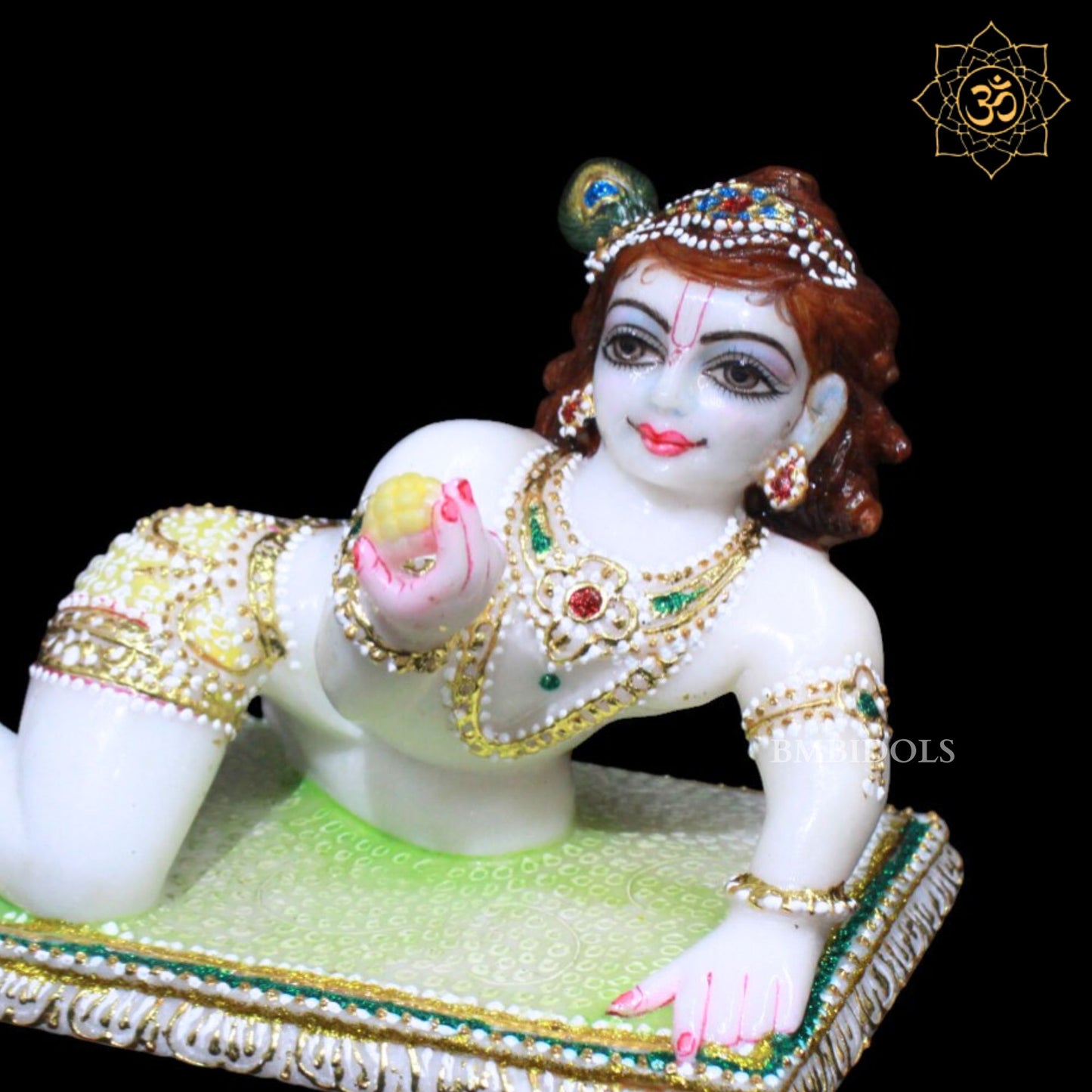Laddu Gopal Marble Murti for Home Mandirs in 5inches