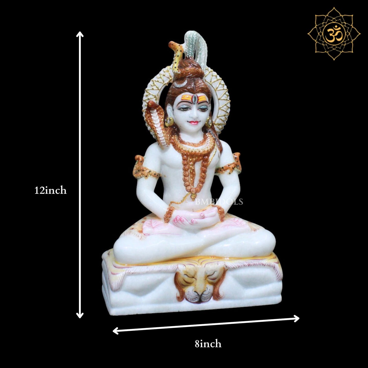 Meditation Marble Shiva Statue for Homes and Temples in 1feet