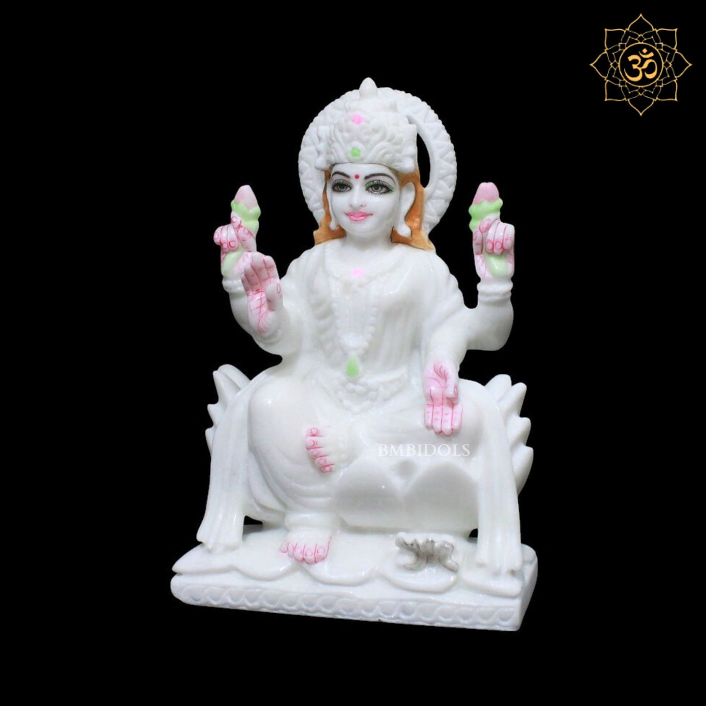 9inch Marble Ganesh Laxmi Murti for Homes and Temples