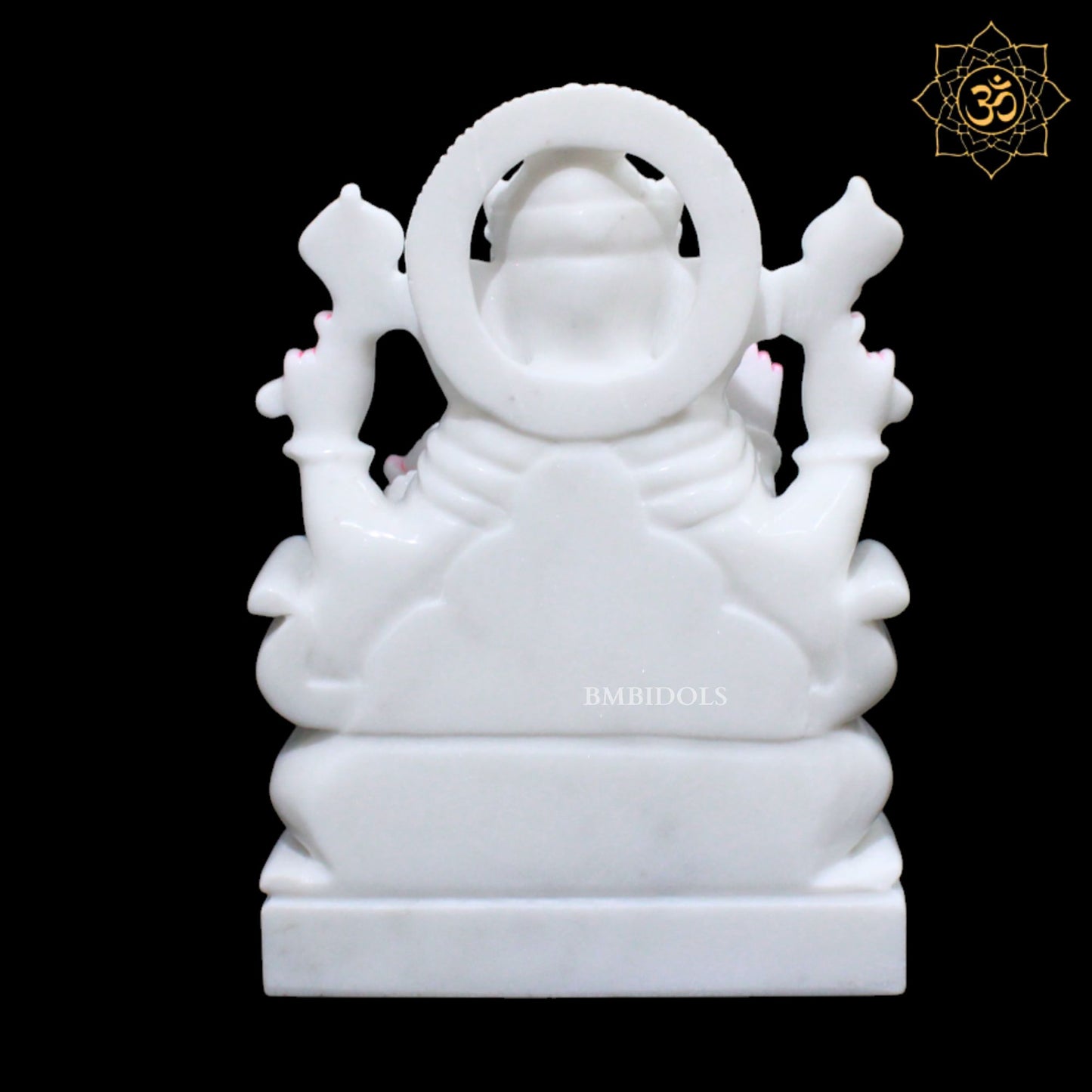White Ganesh Marble Murti for Home Temples in 1feet Makrana Marble