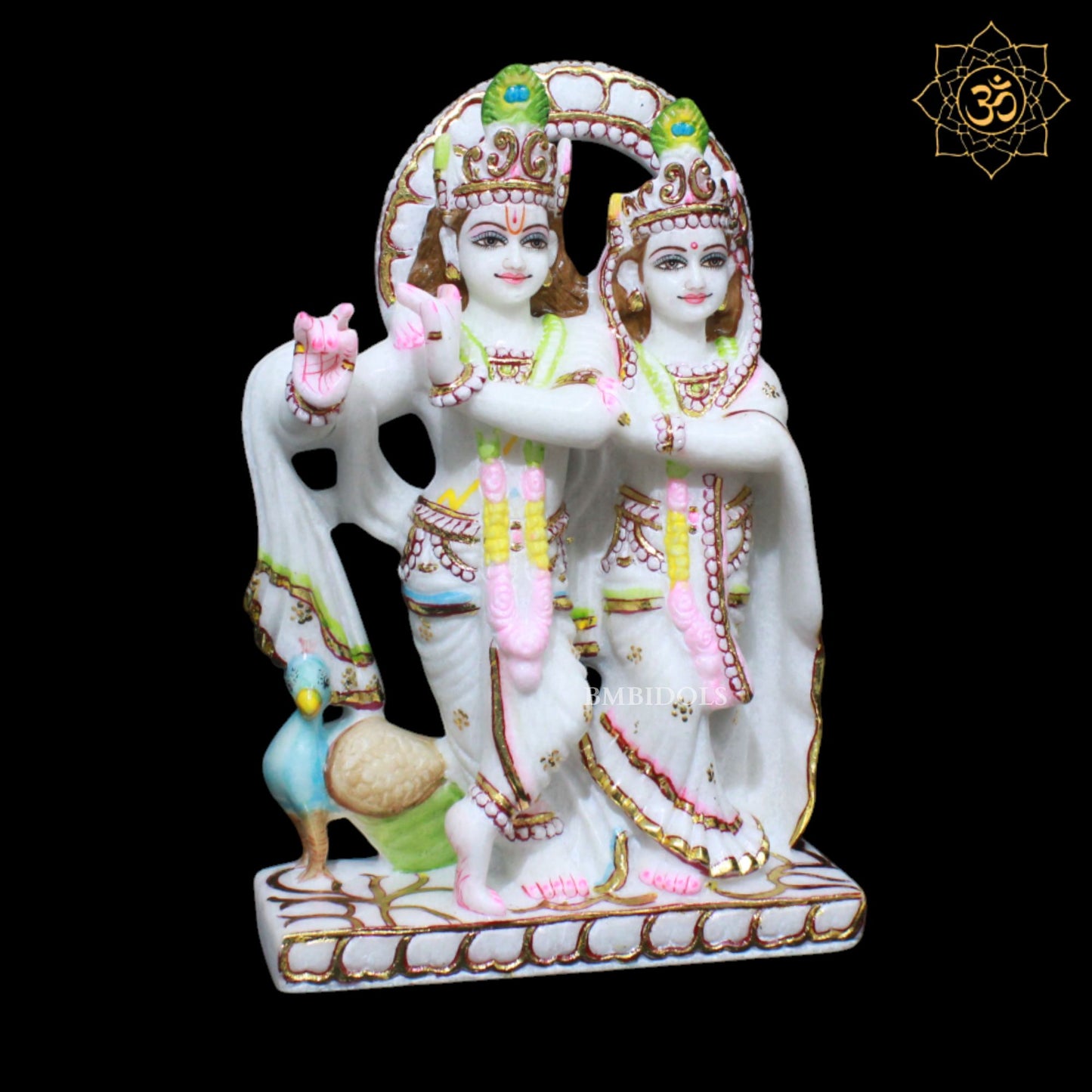 Jugal Marble Radha Krishna Murti for Homes and Temples in 12inches