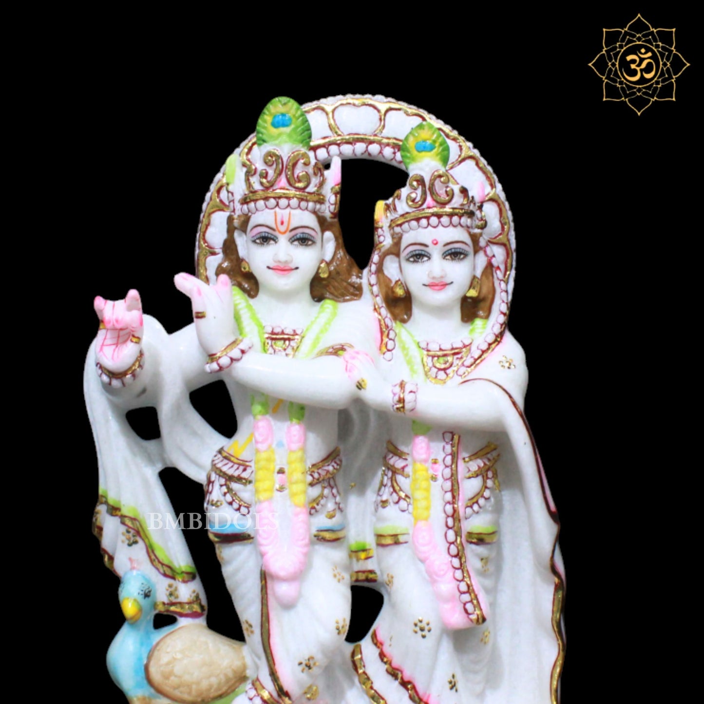 Jugal Marble Radha Krishna Murti for Homes and Temples in 12inches
