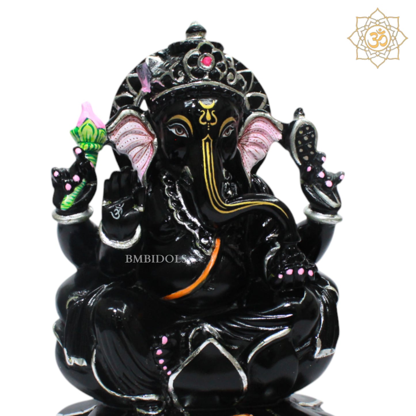 Black Stone Ganesha Statue for Homes and Temples in 1ft(12inch)