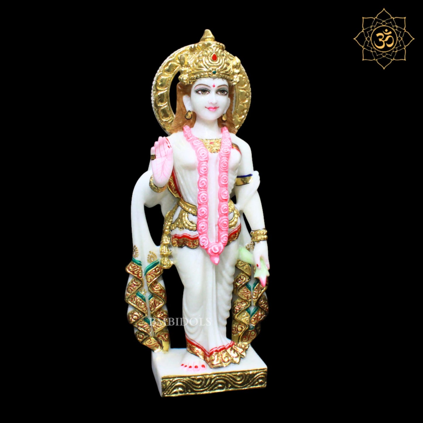 18inches Marble Radha Krishna Statue for Homes and Temples in Double Palla