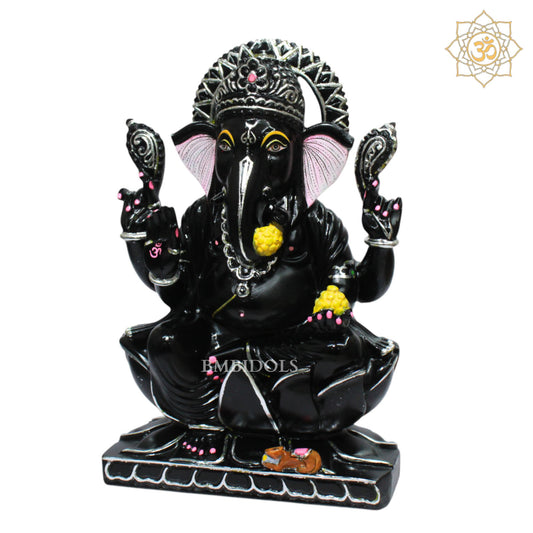 Black Stone Ganesh Statue for 15inches in Homes and Temples