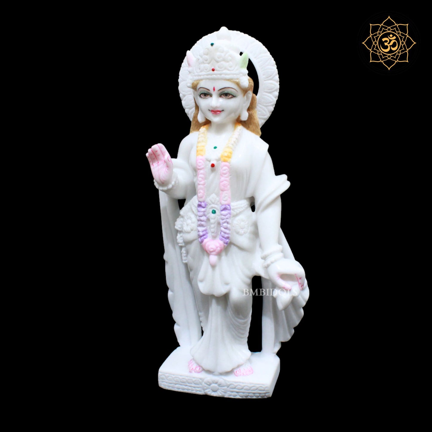 18inch Marble Ram Darbar Statue in Makrana Marble for Homes and Temples