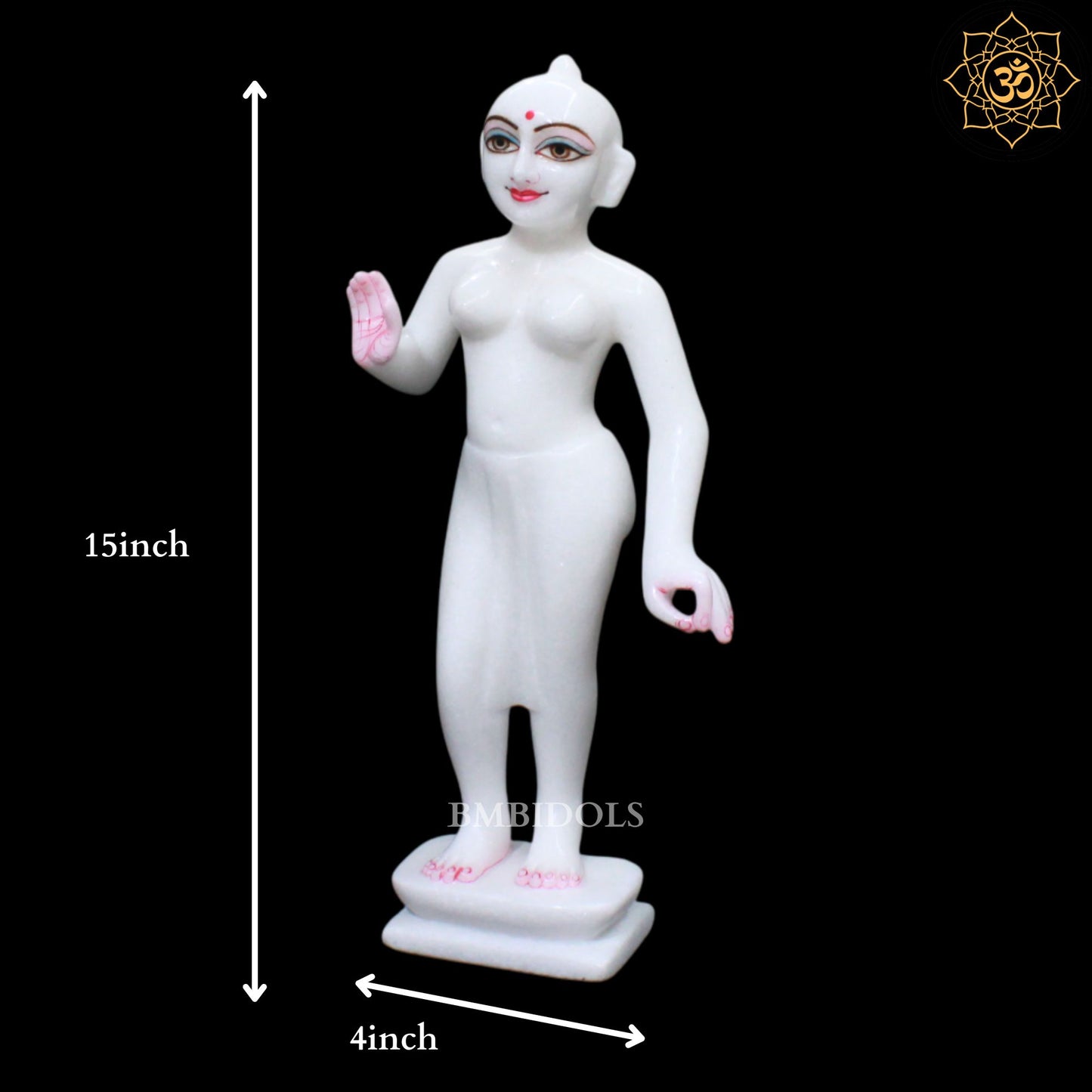 15inch Iskcon Radha Krishna Marble Murti in Makrana Marble