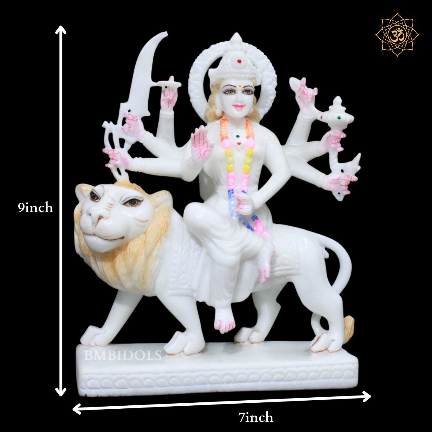 9inch Durga Marble Murti for Ghar Mandirs and Temples