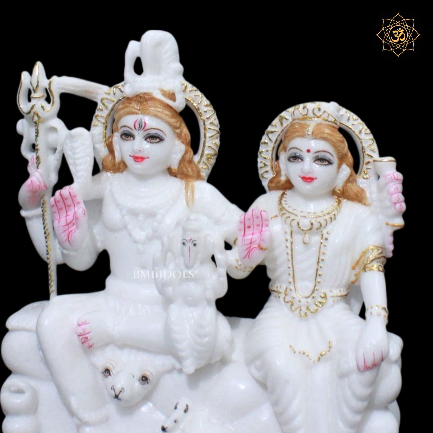 Marble Shiv Parivar Murti in 10inches for Ghar Mandirs
