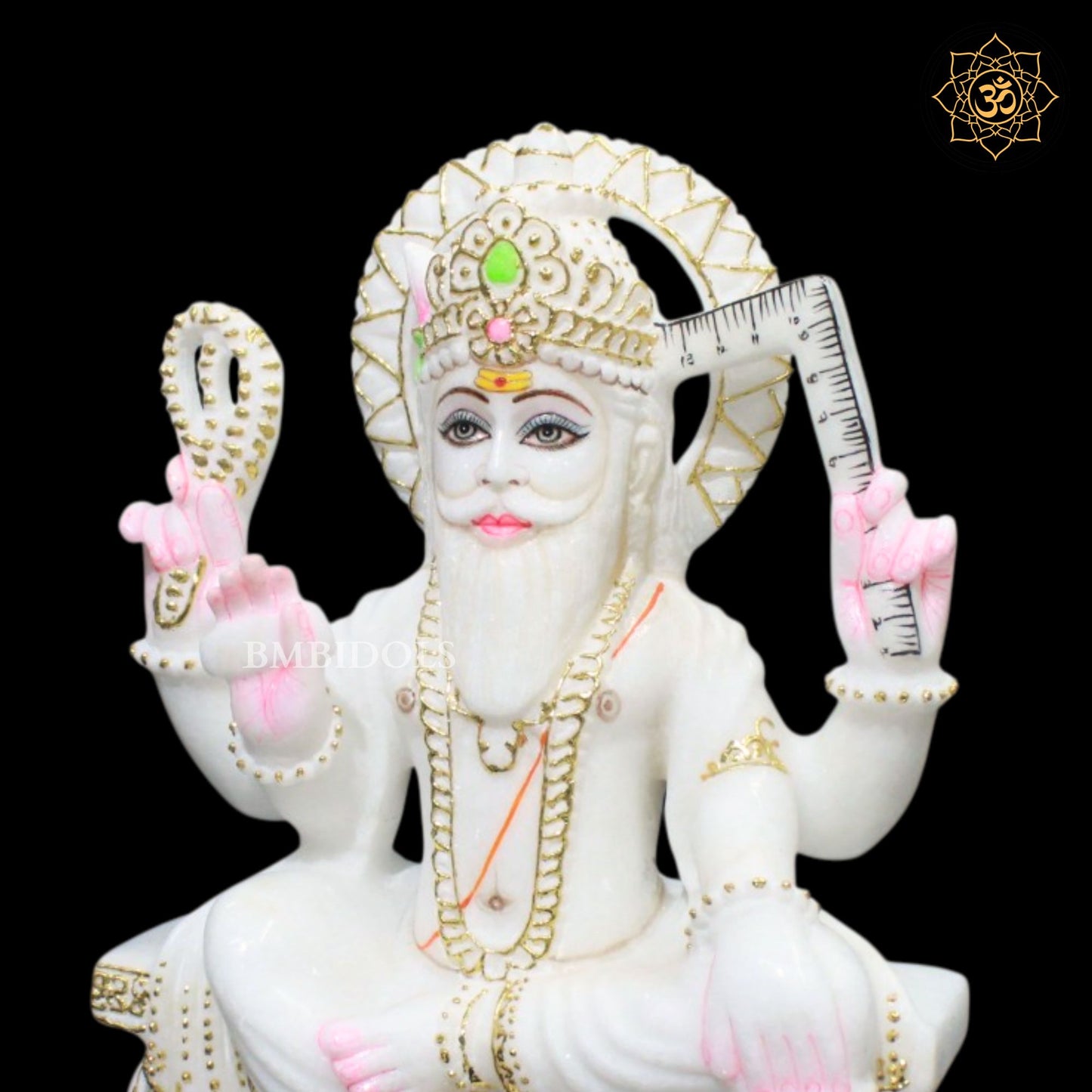 Vishwakarma Marble Murti in 12inches for Homes and Temples