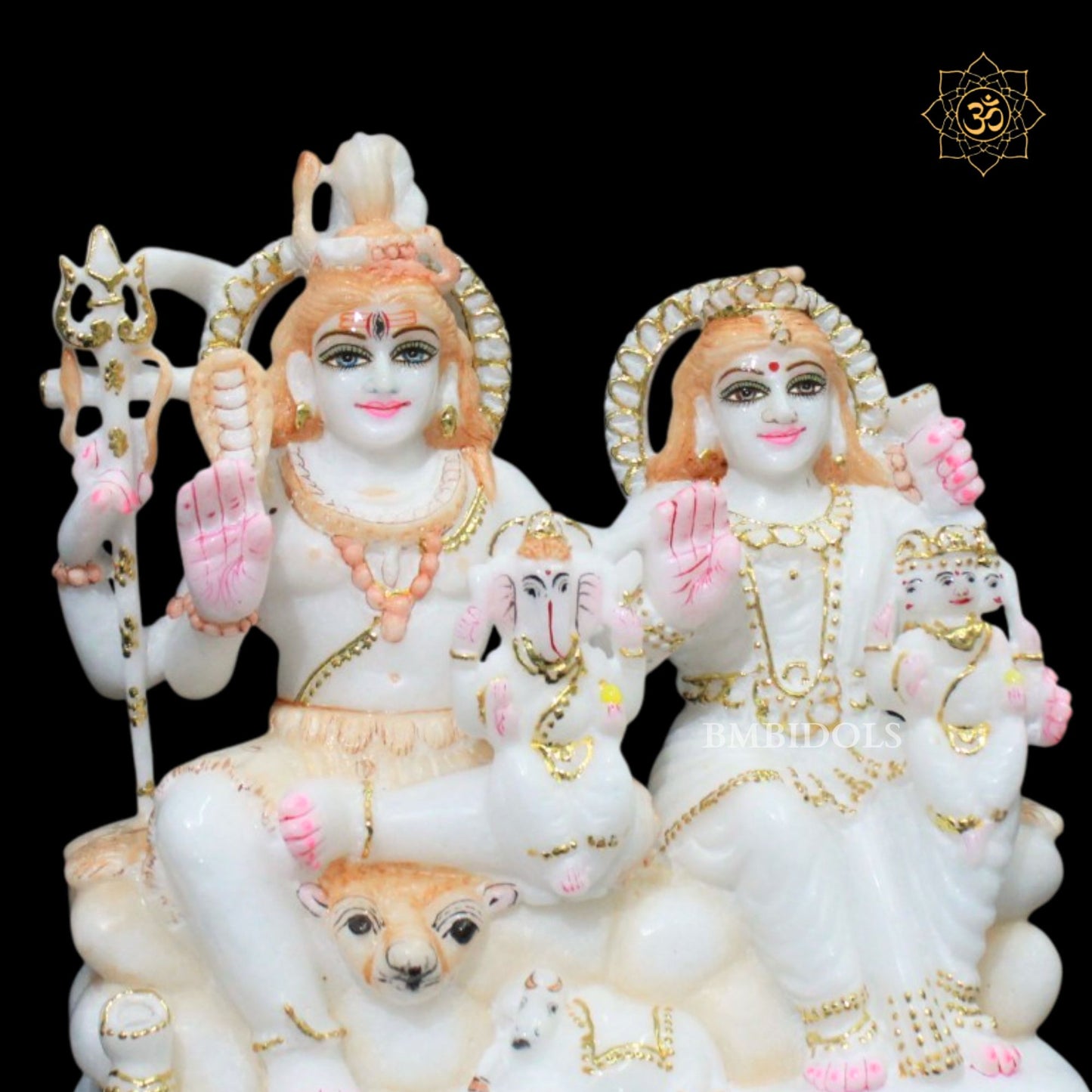 Shiv Parivar Marble Statue in 9inches made in Makrana Marble