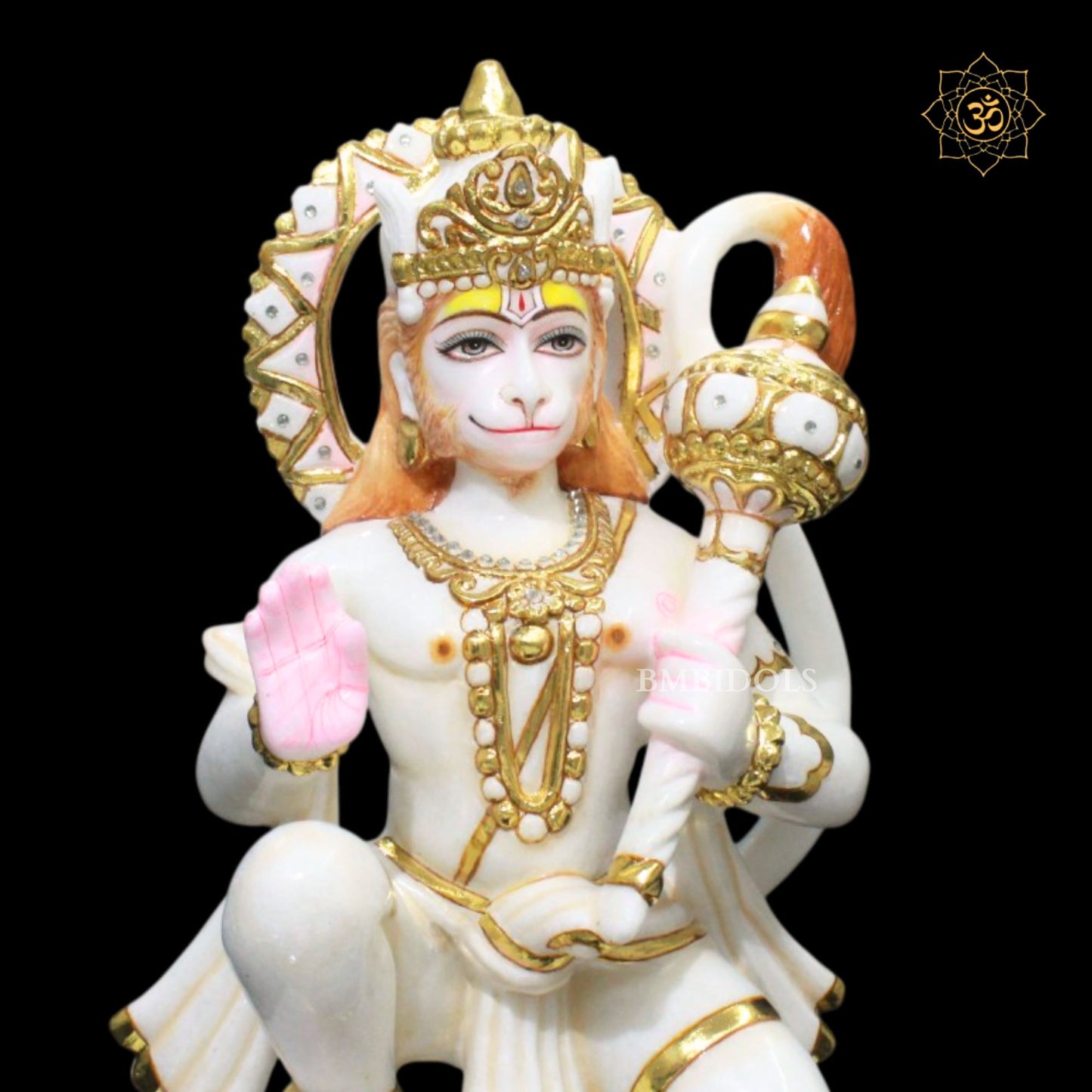 Ashirwad Hanuman Marble Statue in 15inches