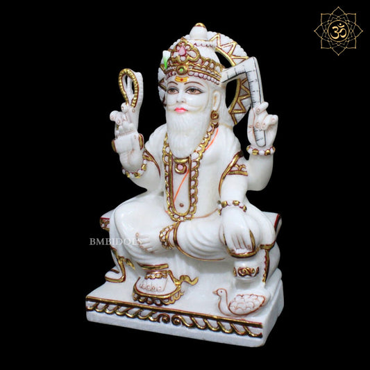 Marble Vishwakarma Murti for Homes and Temples in 12inches
