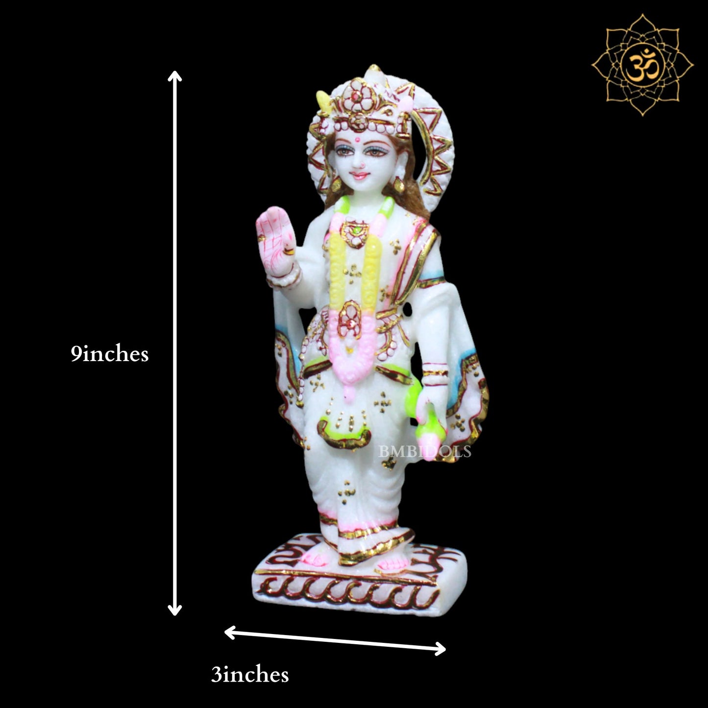 Small Lakshmi Naryan Marble Murti for Homes and Temples in 9inches