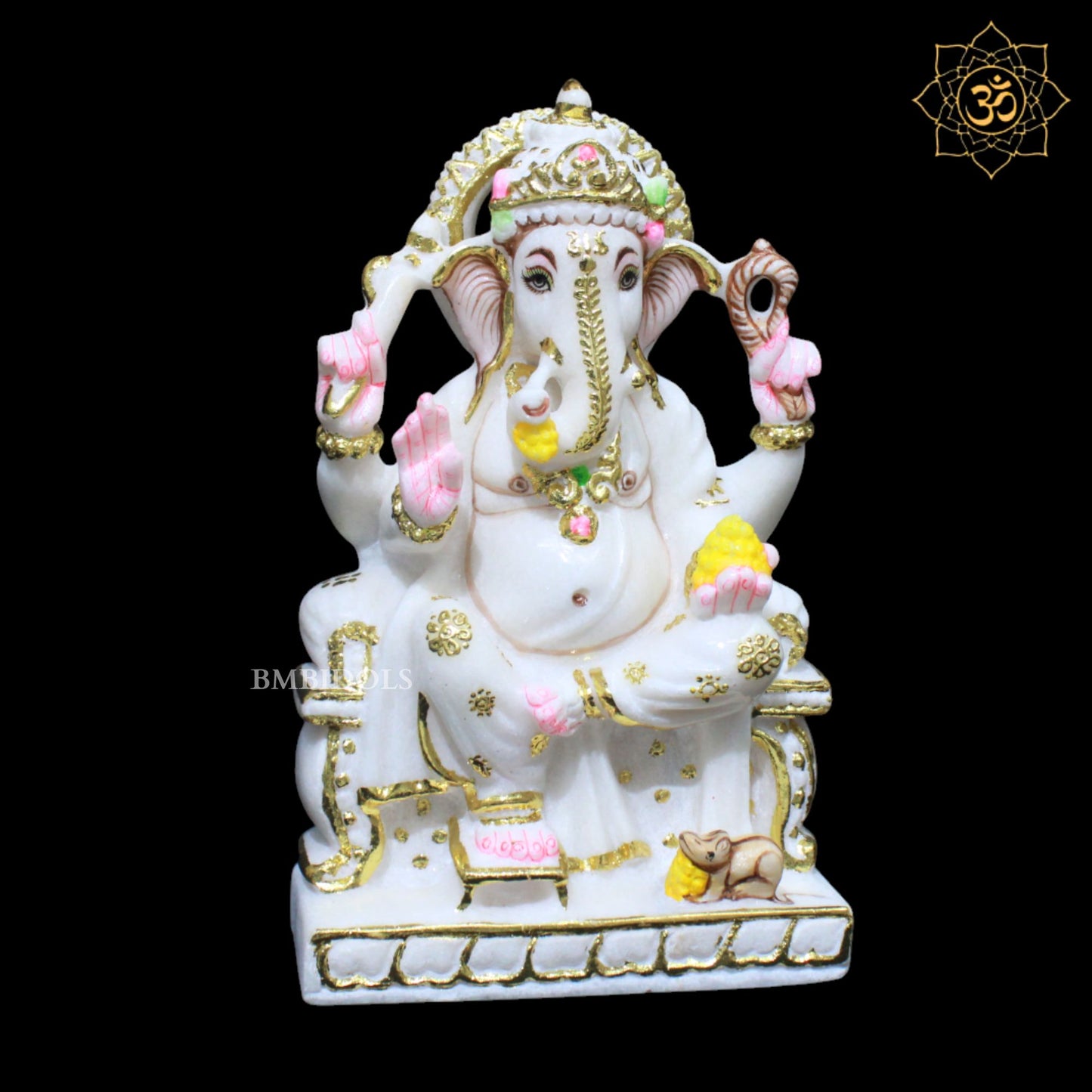 9inches Ganesh Bhagwan Marble Murti for Home Mandirs