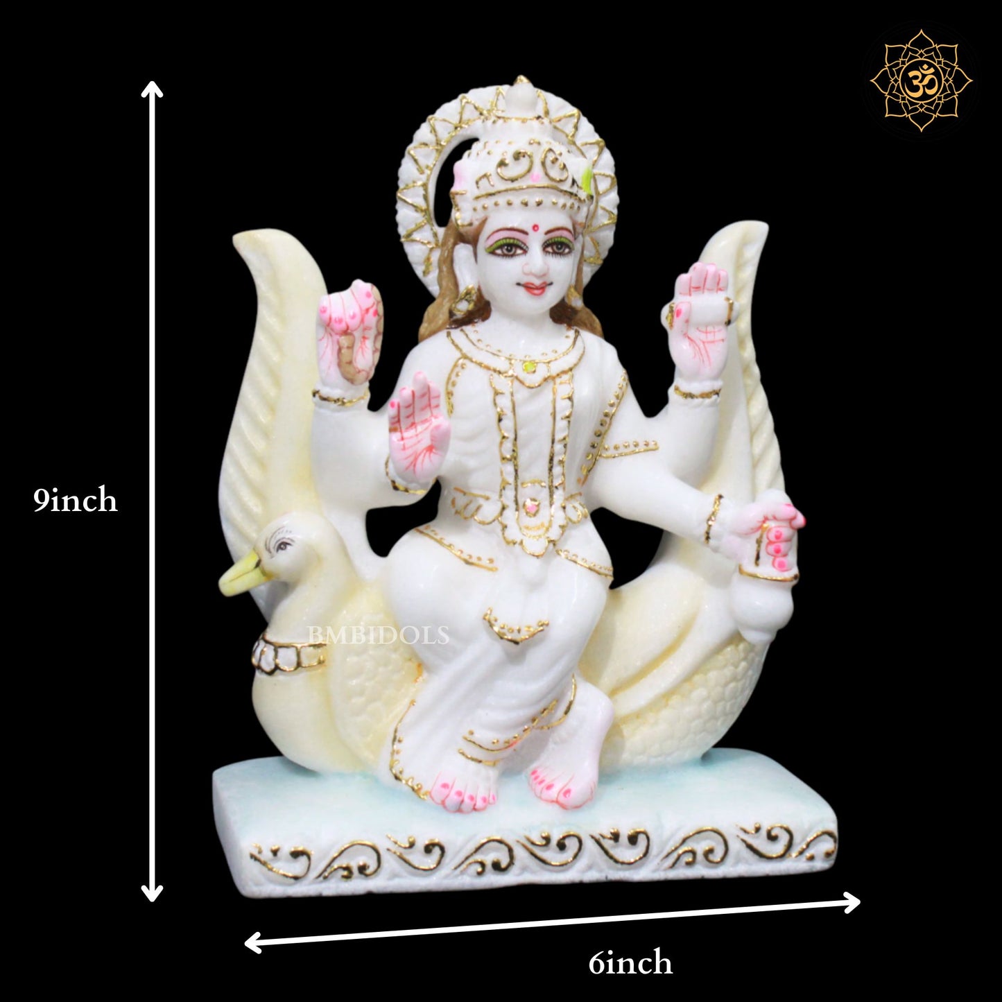 Brahmani Mata Marble Murti for Homes and Temples in 9inches