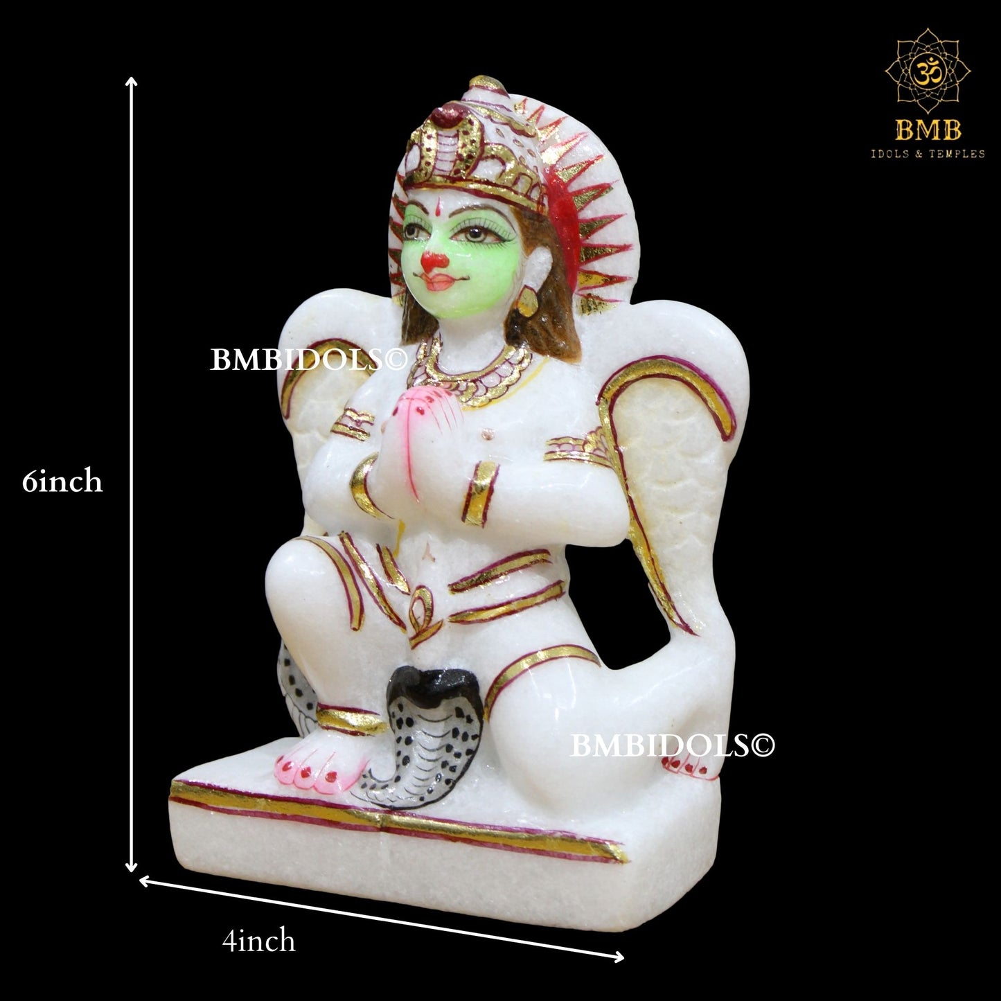 Marble Garuda Murti in Makrana Marble in 6inches