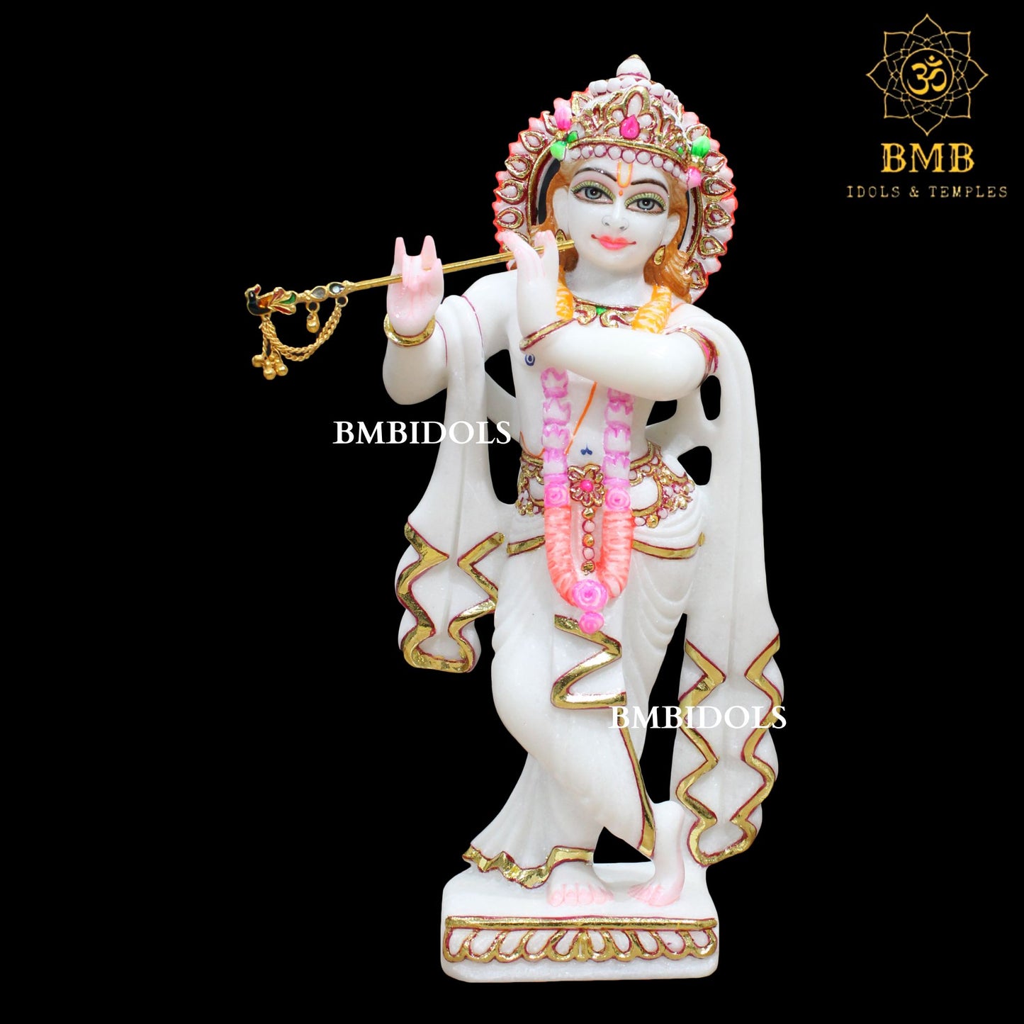 12inch Marble Radha Krishna Statue made in Makrana Marble