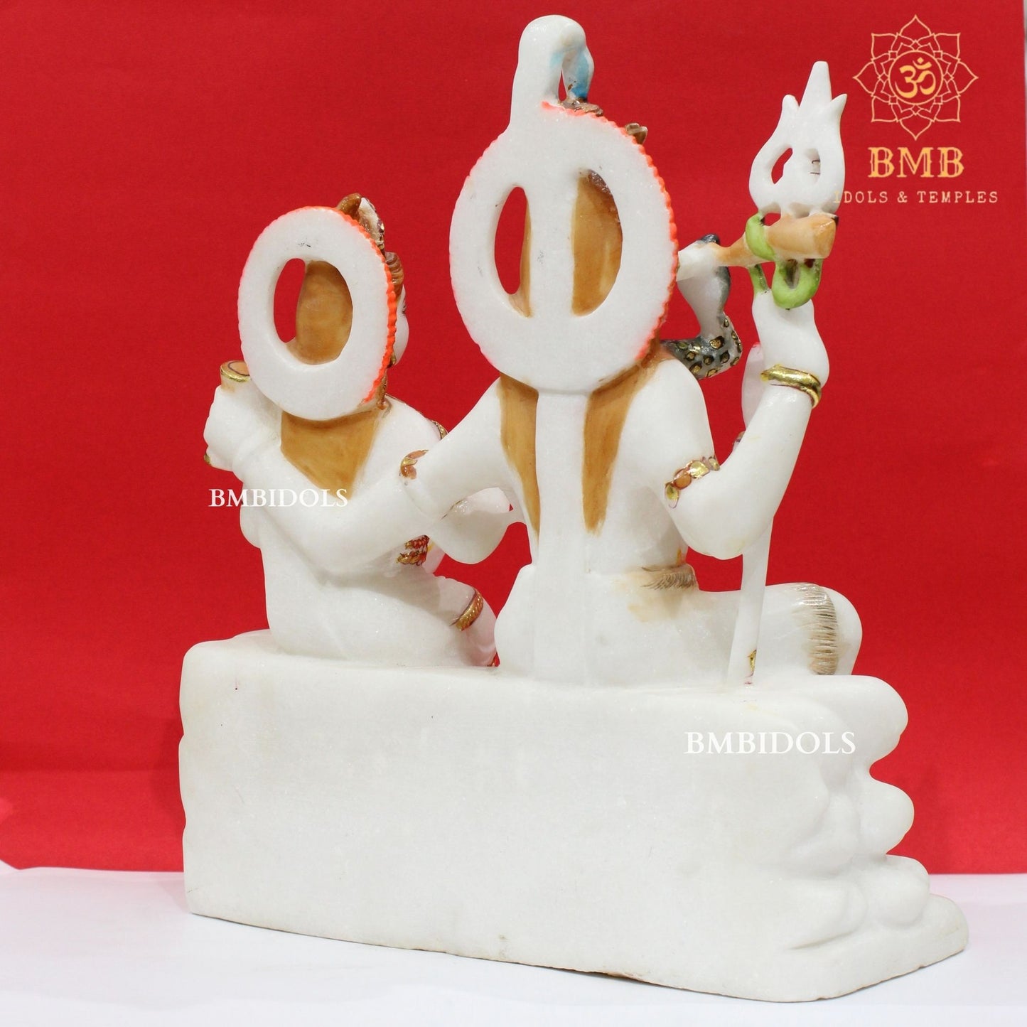 Marble Shiv Parivar Statue in Makrana Marble in 15inches