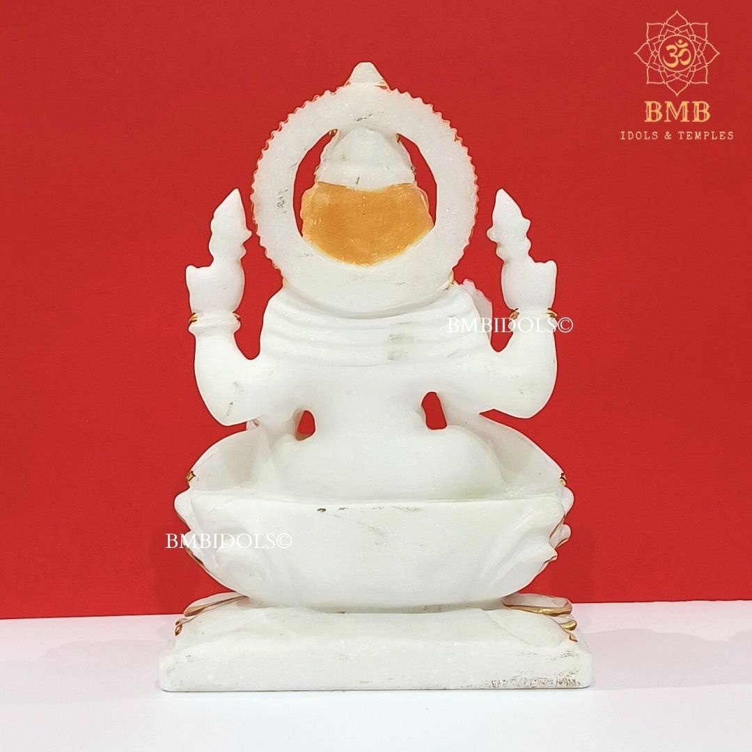 Marble Lakshmi Mata Murti made in Makrana Marble in 11inches