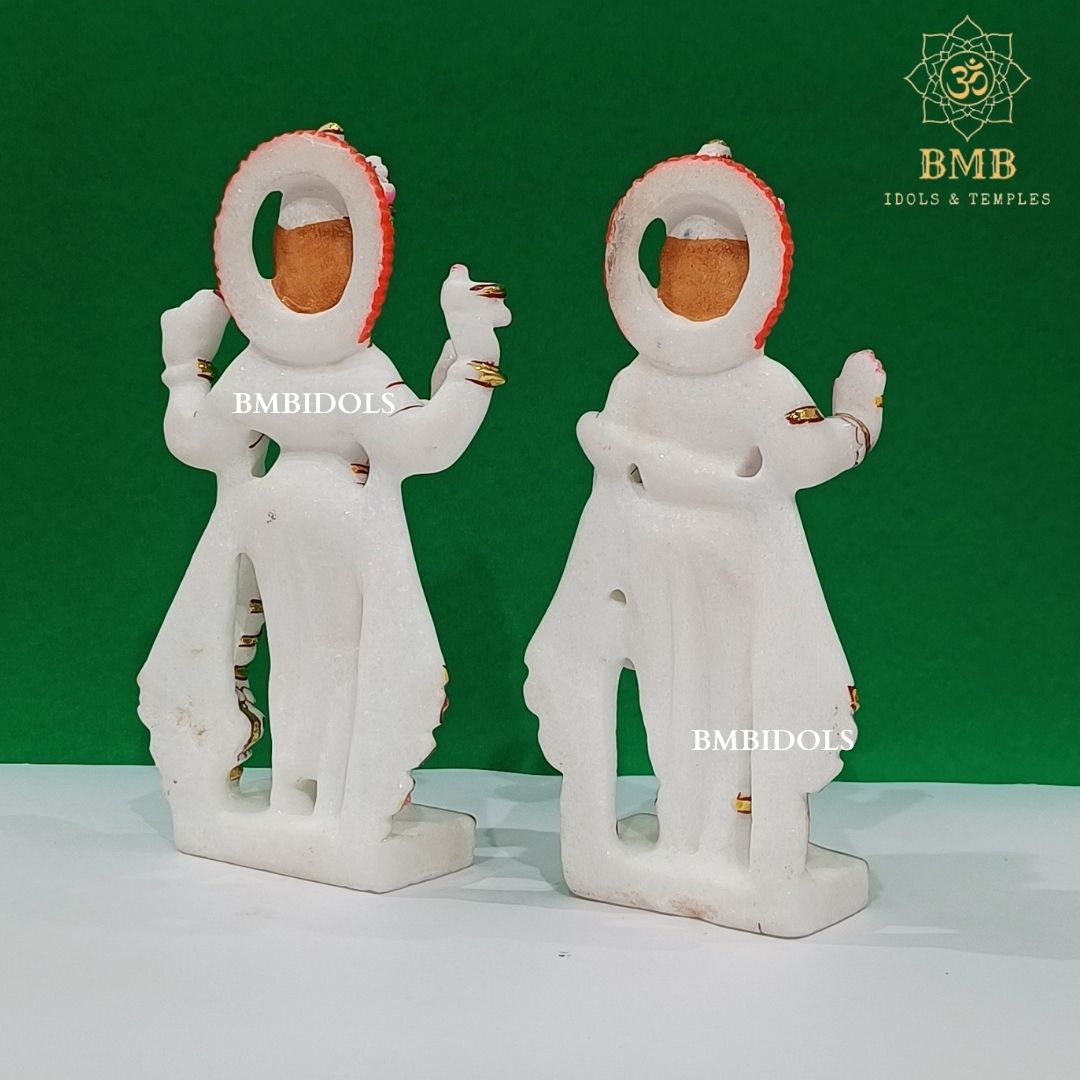 Marble Lakshmi Narayan Murti made in Natural Makrana Marble in 9inch