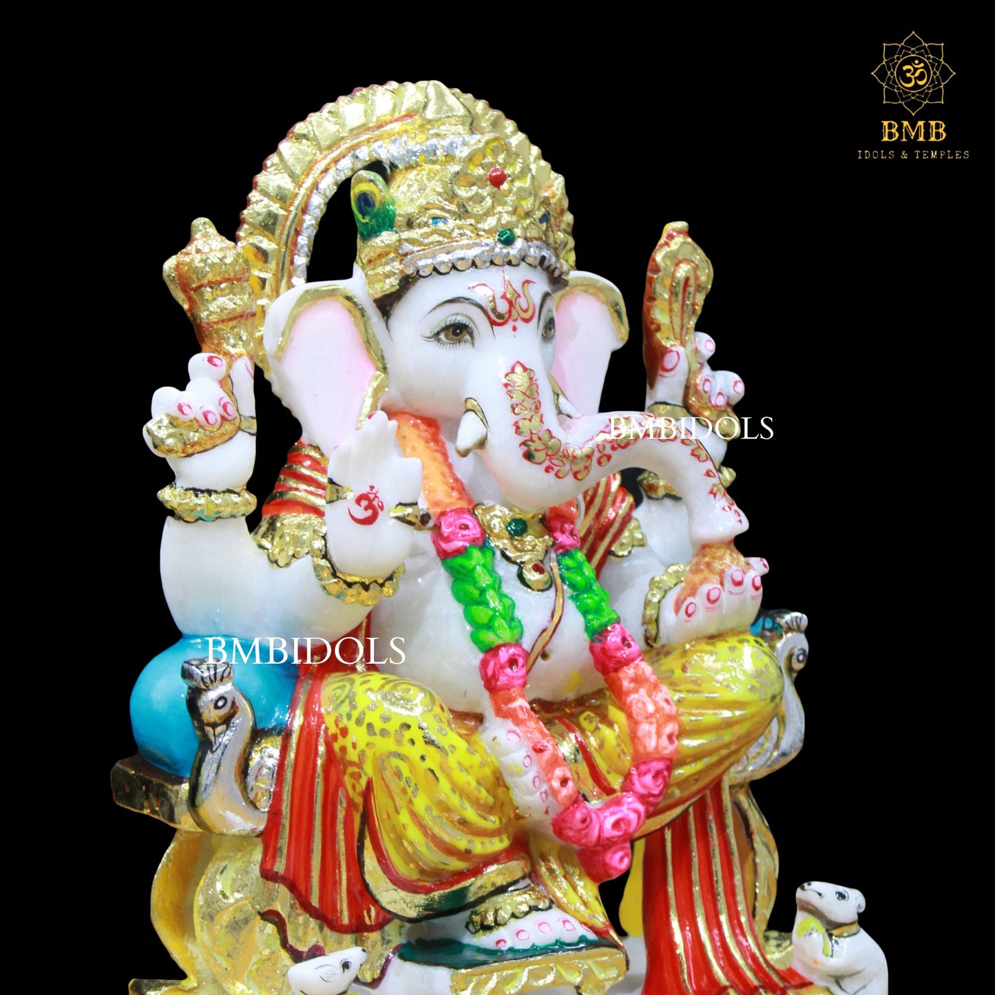 Ganesh Marble Murti made in Makrana Marble in 12inches