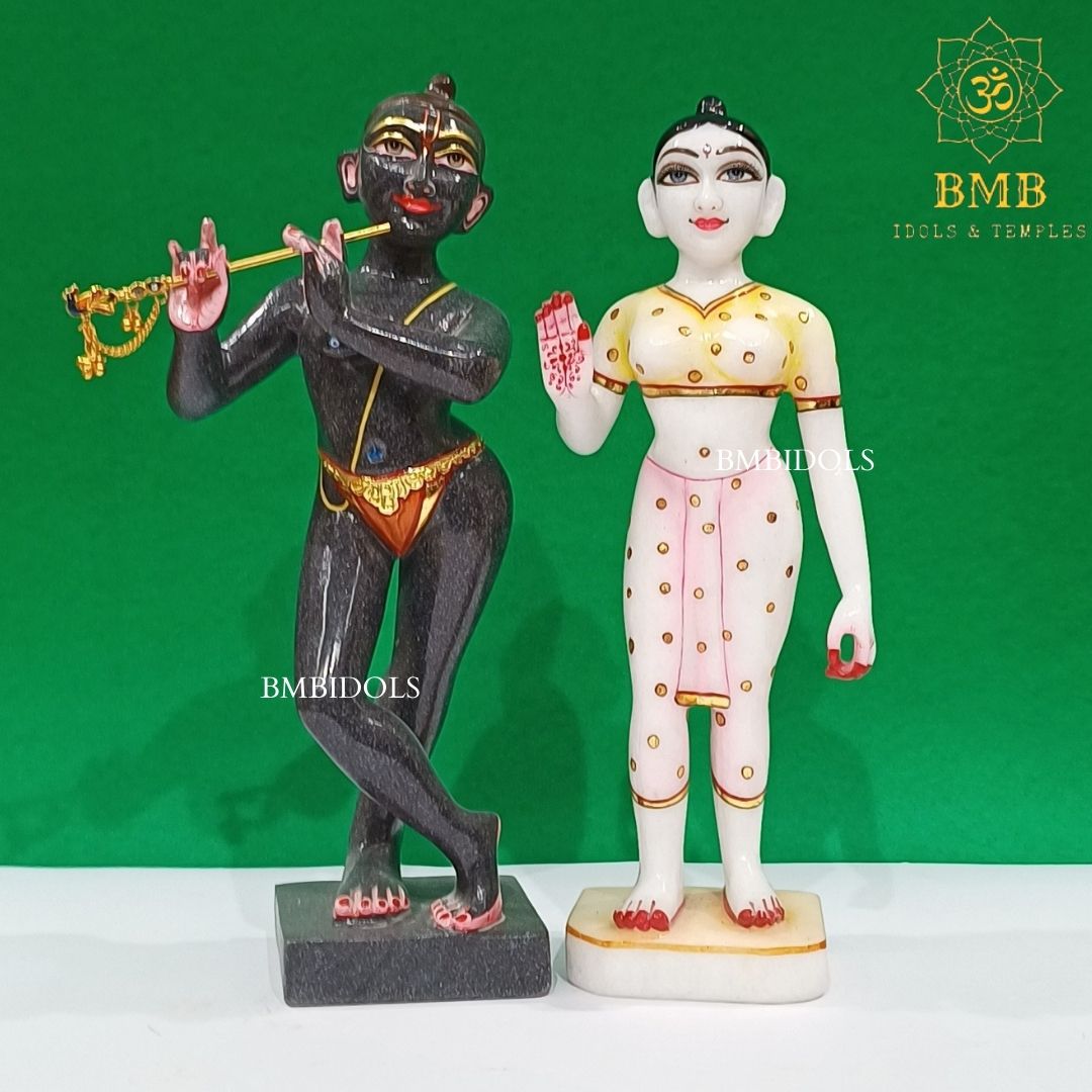 Marble Iskcon Radha Krishna Statue made in Bhaisrana Blackstone ...