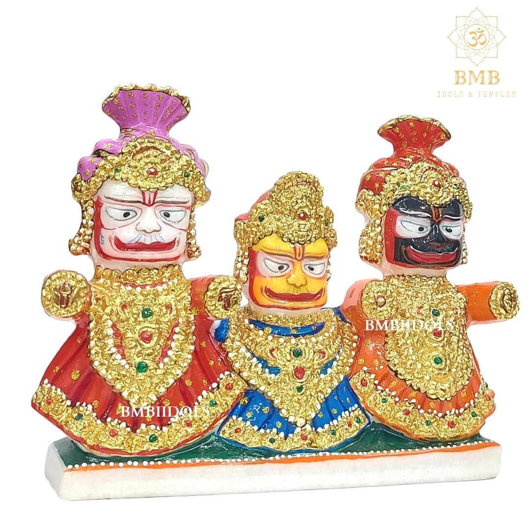 Marble Jagannath Balabhadra and Subhadra Statue made in Makrana Marble