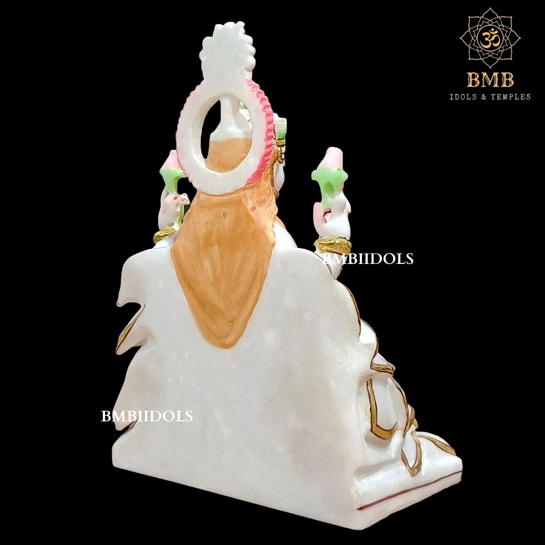 Marble Lakshmi Mata Murti made in Makrana Marble in 15inches for Home and Temples