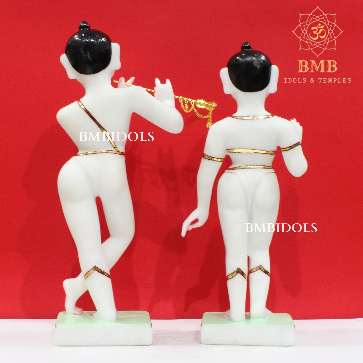Marble Iskcon Radha Krishna Murti in Makrana Marble in 15inches