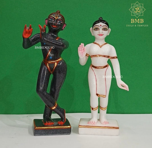 Iskcon Radha Krishna statue in Black and White stone