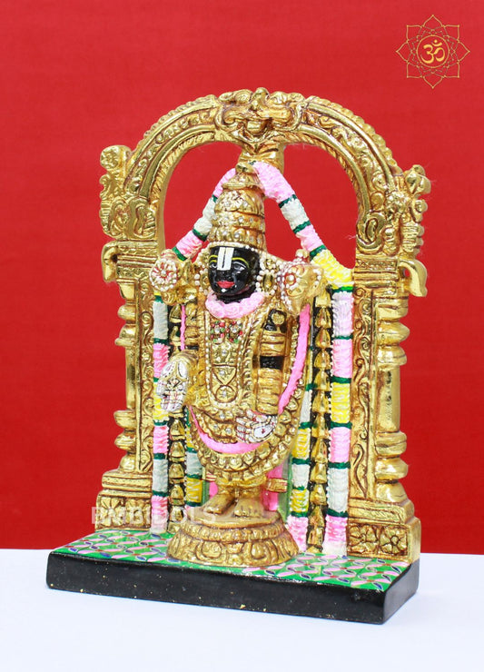 Black Stone Tirupati Balaji Statue for Homes and Temples in 12inches