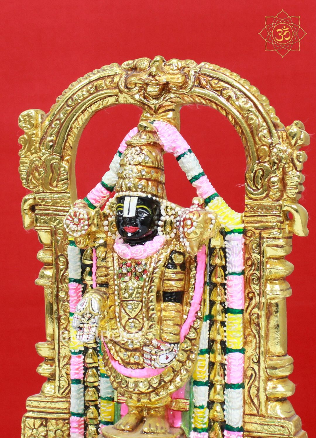 Black Stone Tirupati Balaji Statue for Homes and Temples in 12inches