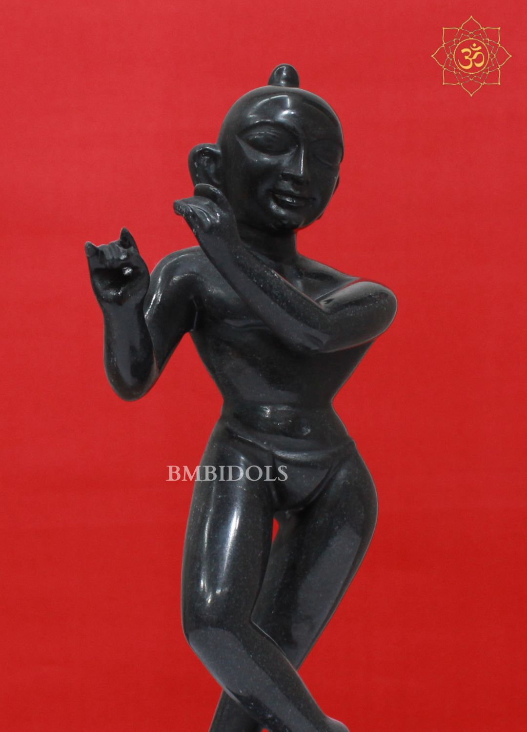 Black Stone Radha Raman Krishna Murti for Homes or Temples