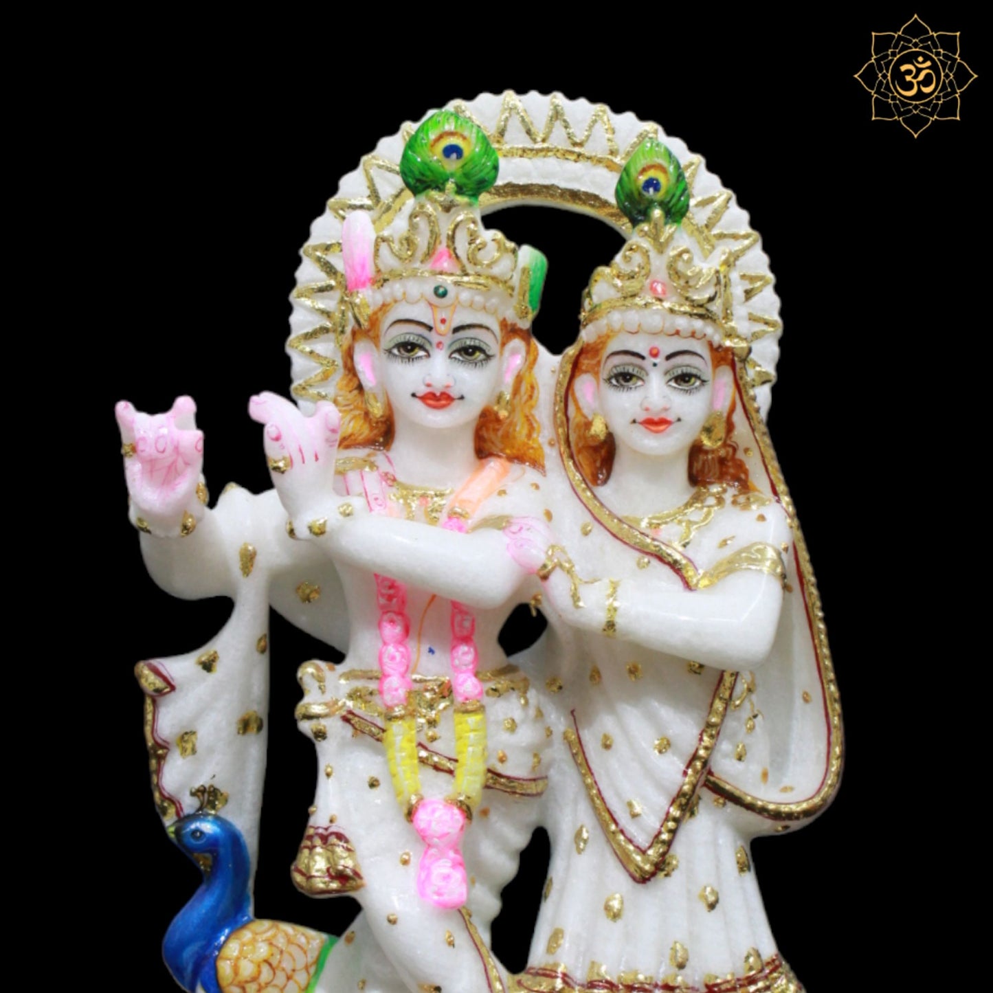 Jugal Radha Krishna Marble Statue for Homes and Temples in 9inches