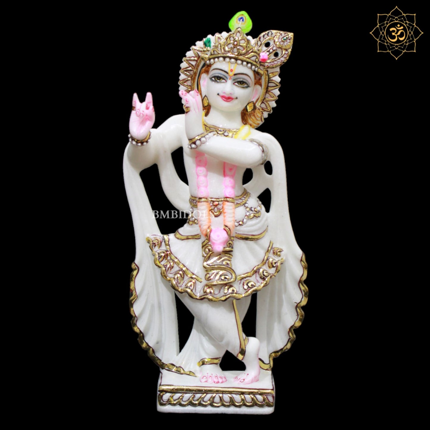 White Marble Radha Krishna Murti in Small Size for Homes